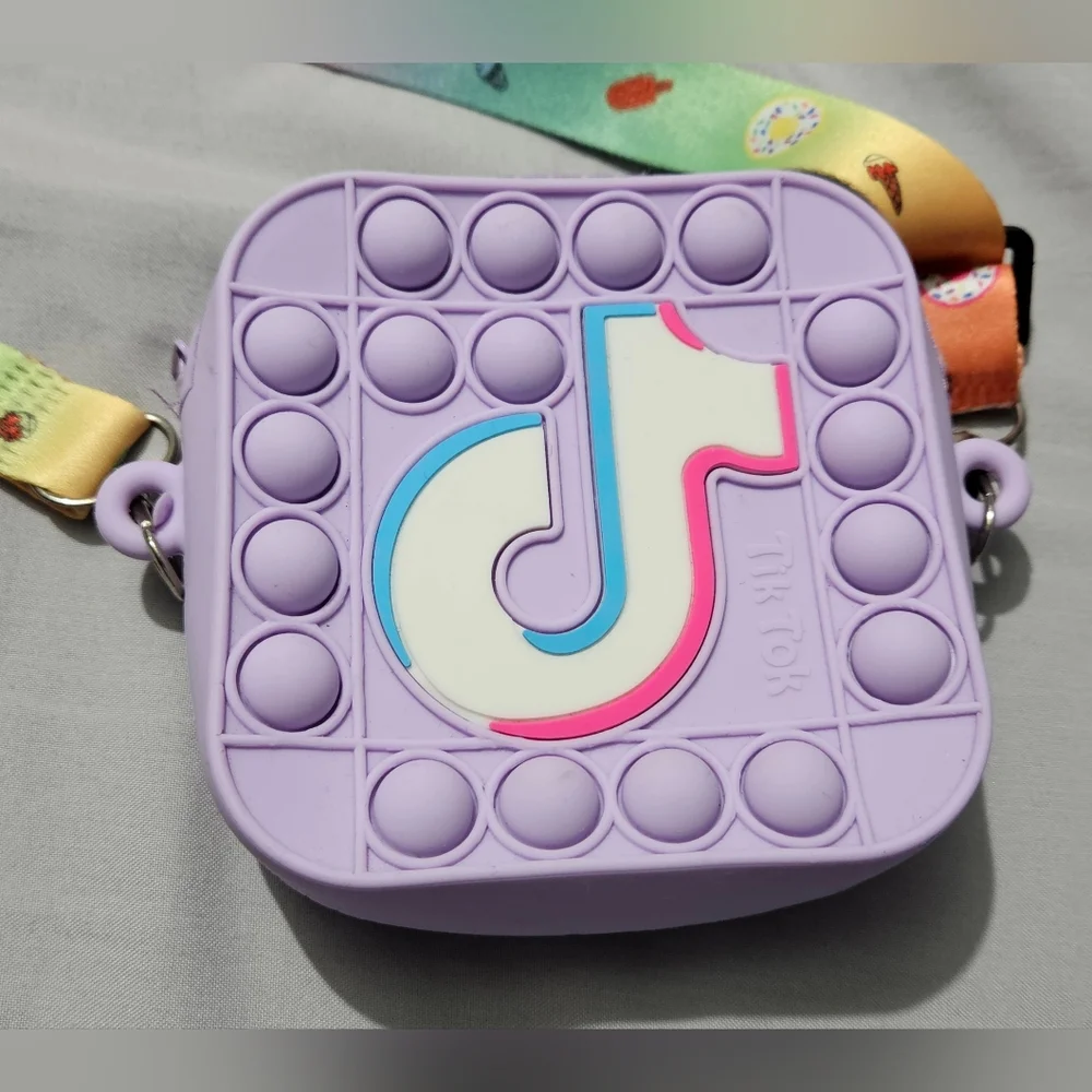 Tiktok Small Purple Pop It Fidget Crossbody Bag - Picture 1 of 5